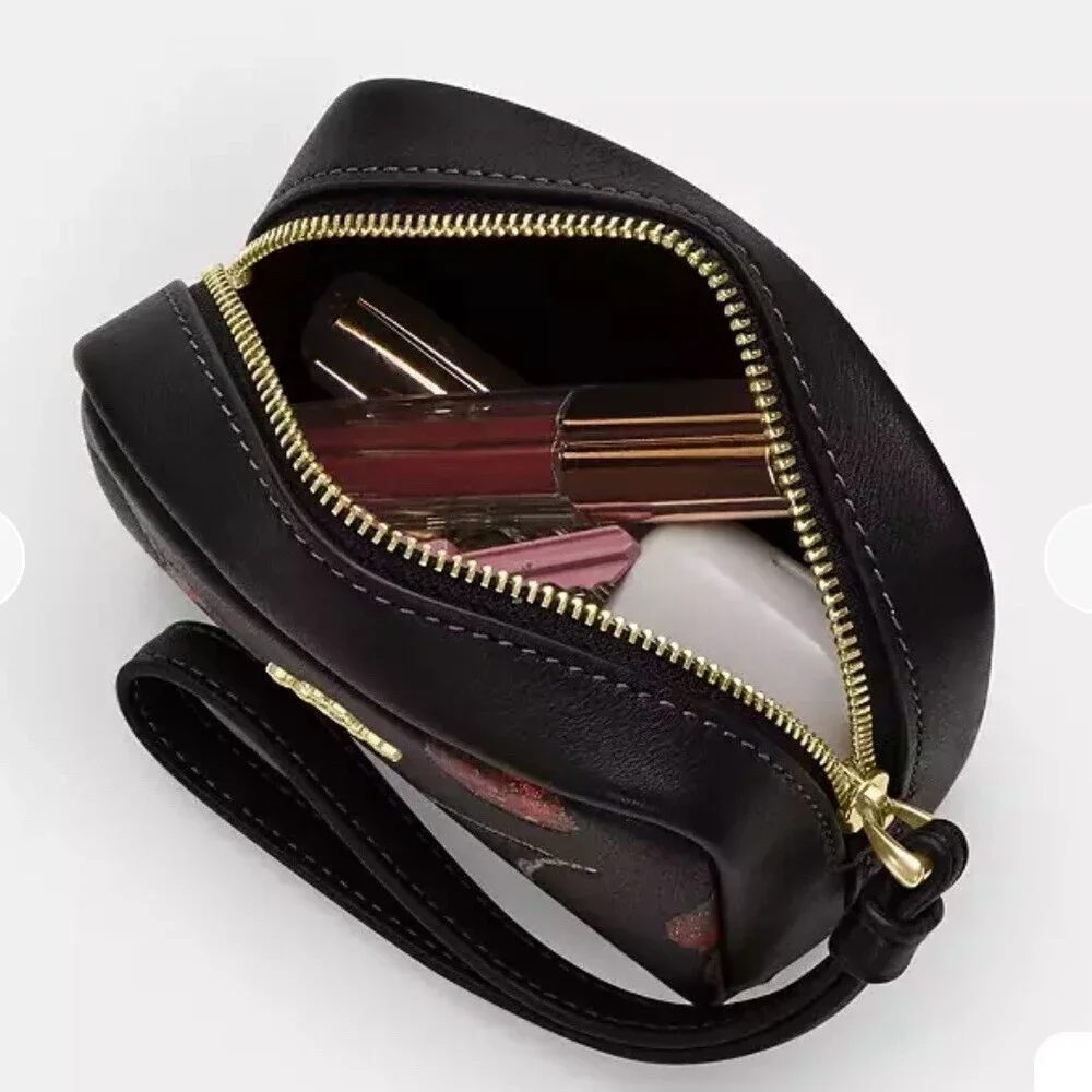 COACH Pouch Wristlet Clutch Bag Womens Small Purse with Cherry Print CDF01 NWT - Picture 5 of 7